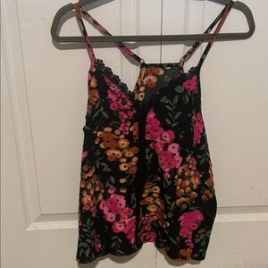 SHEIN Black Floral Lace Cami Top